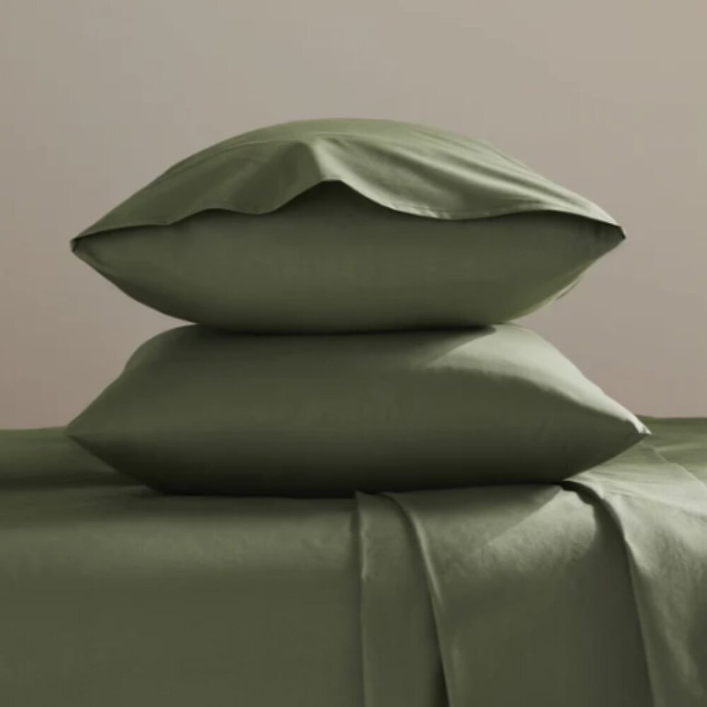 Never Used BROOKLINEN Classic Percale Pillowcase Set — King